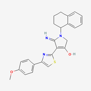 molecular formula C24H23N3O2S B10993009 5-amino-4-[4-(4-methoxyphenyl)-1,3-thiazol-2-yl]-1-(1,2,3,4-tetrahydronaphthalen-1-yl)-1,2-dihydro-3H-pyrrol-3-one 