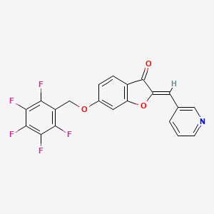 (2Z)-6-[(pentafluorobenzyl)oxy]-2-(pyridin-3-ylmethylidene)-1-benzofuran-3(2H)-one