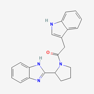 1-[2-(1H-benzimidazol-2-yl)pyrrolidin-1-yl]-2-(1H-indol-3-yl)ethanone