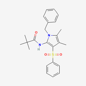 molecular formula C24H28N2O3S B10993030 N-[1-benzyl-4,5-dimethyl-3-(phenylsulfonyl)-1H-pyrrol-2-yl]-2,2-dimethylpropanamide 