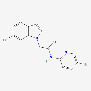 molecular formula C15H11Br2N3O B10993047 2-(6-bromo-1H-indol-1-yl)-N-(5-bromopyridin-2-yl)acetamide 