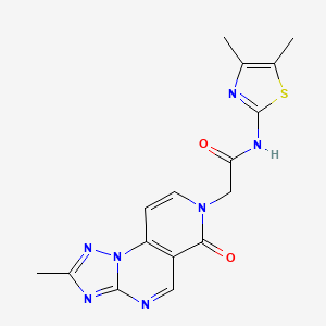 molecular formula C16H15N7O2S B10993051 N-(4,5-dimethyl-1,3-thiazol-2-yl)-2-(2-methyl-6-oxopyrido[3,4-e][1,2,4]triazolo[1,5-a]pyrimidin-7(6H)-yl)acetamide 