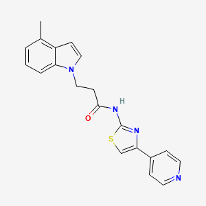 3-(4-methyl-1H-indol-1-yl)-N-(4-(pyridin-4-yl)thiazol-2-yl)propanamide