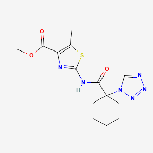 molecular formula C14H18N6O3S B10993094 methyl 5-methyl-2-({[1-(1H-tetrazol-1-yl)cyclohexyl]carbonyl}amino)-1,3-thiazole-4-carboxylate 