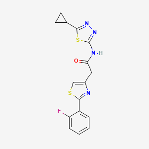 N-[(2Z)-5-cyclopropyl-1,3,4-thiadiazol-2(3H)-ylidene]-2-[2-(2-fluorophenyl)-1,3-thiazol-4-yl]acetamide