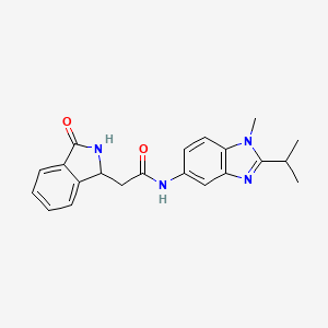 molecular formula C21H22N4O2 B10993109 N-[1-methyl-2-(propan-2-yl)-1H-benzimidazol-5-yl]-2-(3-oxo-2,3-dihydro-1H-isoindol-1-yl)acetamide 