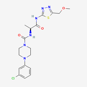 4-(3-chlorophenyl)-N-[(2S)-1-{[(2Z)-5-(methoxymethyl)-1,3,4-thiadiazol-2(3H)-ylidene]amino}-1-oxopropan-2-yl]piperazine-1-carboxamide