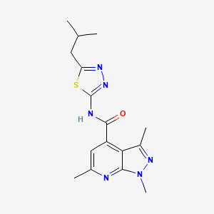 1,3,6-trimethyl-N-[(2E)-5-(2-methylpropyl)-1,3,4-thiadiazol-2(3H)-ylidene]-1H-pyrazolo[3,4-b]pyridine-4-carboxamide