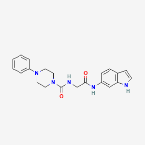 molecular formula C21H23N5O2 B10993139 N-[2-(1H-indol-6-ylamino)-2-oxoethyl]-4-phenylpiperazine-1-carboxamide 