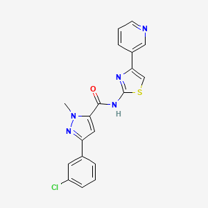 3-(3-chlorophenyl)-1-methyl-N-[4-(pyridin-3-yl)-1,3-thiazol-2-yl]-1H-pyrazole-5-carboxamide