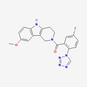 molecular formula C20H17FN6O2 B10993161 [5-fluoro-2-(1H-tetrazol-1-yl)phenyl](8-methoxy-1,3,4,5-tetrahydro-2H-pyrido[4,3-b]indol-2-yl)methanone 