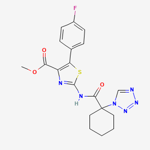 molecular formula C19H19FN6O3S B10993176 methyl 5-(4-fluorophenyl)-2-({[1-(1H-tetrazol-1-yl)cyclohexyl]carbonyl}amino)-1,3-thiazole-4-carboxylate 