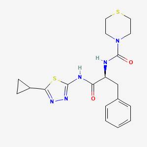 N-[(2S)-1-[(5-cyclopropyl-1,3,4-thiadiazol-2-yl)amino]-1-oxo-3-phenylpropan-2-yl]thiomorpholine-4-carboxamide