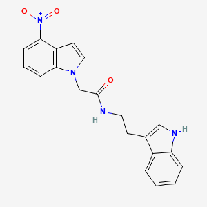 molecular formula C20H18N4O3 B10993187 N-[2-(1H-indol-3-yl)ethyl]-2-(4-nitro-1H-indol-1-yl)acetamide 