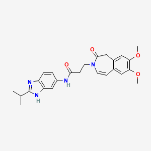 molecular formula C25H28N4O4 B10993198 3-(7,8-dimethoxy-2-oxo-1H-benzo[d]azepin-3(2H)-yl)-N-(2-isopropyl-1H-benzo[d]imidazol-6-yl)propanamide 