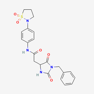 2-(1-benzyl-2,5-dioxoimidazolidin-4-yl)-N-[4-(1,1-dioxo-1lambda~6~,2-thiazolidin-2-yl)phenyl]acetamide