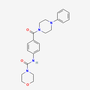 molecular formula C22H26N4O3 B10993219 N-{4-[(4-phenylpiperazin-1-yl)carbonyl]phenyl}morpholine-4-carboxamide 