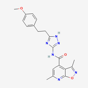 molecular formula C20H20N6O3 B10993230 N-{3-[2-(4-methoxyphenyl)ethyl]-1H-1,2,4-triazol-5-yl}-3,6-dimethyl[1,2]oxazolo[5,4-b]pyridine-4-carboxamide 