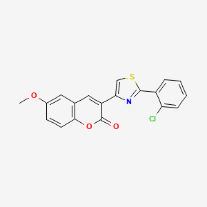 molecular formula C19H12ClNO3S B10993232 3-[2-(2-chlorophenyl)-1,3-thiazol-4-yl]-6-methoxy-2H-chromen-2-one 