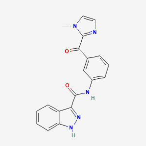 molecular formula C19H15N5O2 B10993244 N-{3-[(1-methyl-1H-imidazol-2-yl)carbonyl]phenyl}-1H-indazole-3-carboxamide 