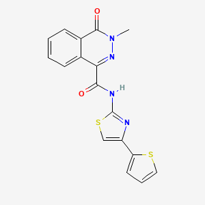 3-methyl-4-oxo-N-[4-(thiophen-2-yl)-1,3-thiazol-2-yl]-3,4-dihydrophthalazine-1-carboxamide