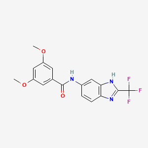 molecular formula C17H14F3N3O3 B10993265 3,5-dimethoxy-N-[2-(trifluoromethyl)-1H-benzimidazol-5-yl]benzamide 