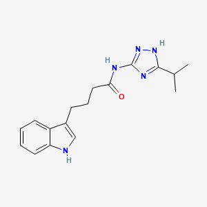 molecular formula C17H21N5O B10993308 4-(1H-indol-3-yl)-N-[3-(propan-2-yl)-1H-1,2,4-triazol-5-yl]butanamide 