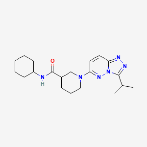 molecular formula C20H30N6O B10993324 N-cyclohexyl-1-[3-(propan-2-yl)[1,2,4]triazolo[4,3-b]pyridazin-6-yl]piperidine-3-carboxamide 