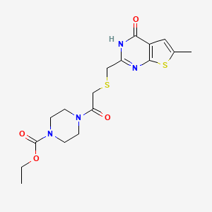 Ethyl 4-({[(4-hydroxy-6-methylthieno[2,3-d]pyrimidin-2-yl)methyl]sulfanyl}acetyl)piperazine-1-carboxylate