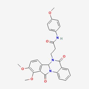 3-(9,10-dimethoxy-5,11-dioxo-6a,11-dihydroisoindolo[2,1-a]quinazolin-6(5H)-yl)-N-(4-methoxyphenyl)propanamide