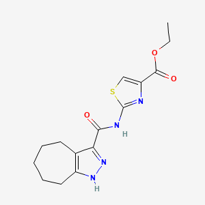 Ethyl 2-[(2,4,5,6,7,8-hexahydrocyclohepta[c]pyrazol-3-ylcarbonyl)amino]-1,3-thiazole-4-carboxylate