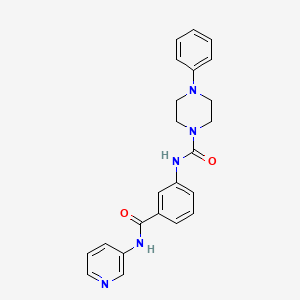 molecular formula C23H23N5O2 B10993378 4-phenyl-N-[3-(pyridin-3-ylcarbamoyl)phenyl]piperazine-1-carboxamide 