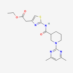 molecular formula C19H25N5O3S B10993402 Ethyl [2-({[1-(4,6-dimethylpyrimidin-2-yl)piperidin-3-yl]carbonyl}amino)-1,3-thiazol-4-yl]acetate 