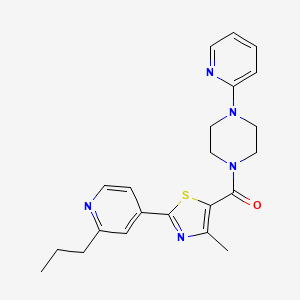 molecular formula C22H25N5OS B10993404 [4-Methyl-2-(2-propylpyridin-4-yl)-1,3-thiazol-5-yl][4-(pyridin-2-yl)piperazin-1-yl]methanone 