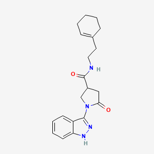 molecular formula C20H24N4O2 B10993410 N-[2-(1-cyclohexenyl)ethyl]-1-(1H-indazol-3-yl)-5-oxo-3-pyrrolidinecarboxamide 