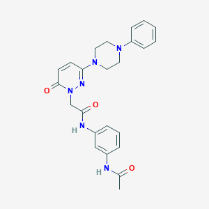 molecular formula C24H26N6O3 B10993417 N-[3-(acetylamino)phenyl]-2-[6-oxo-3-(4-phenylpiperazin-1-yl)pyridazin-1(6H)-yl]acetamide 