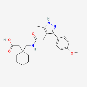 {1-[({[3-(4-methoxyphenyl)-5-methyl-1H-pyrazol-4-yl]acetyl}amino)methyl]cyclohexyl}acetic acid