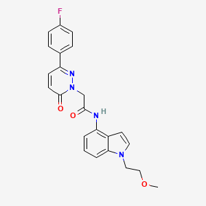 molecular formula C23H21FN4O3 B10993436 2-[3-(4-fluorophenyl)-6-oxopyridazin-1(6H)-yl]-N-[1-(2-methoxyethyl)-1H-indol-4-yl]acetamide 