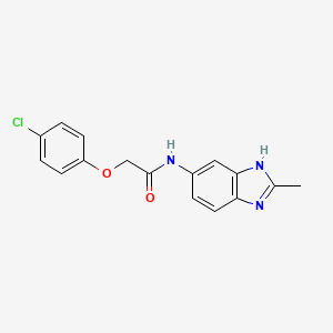 molecular formula C16H14ClN3O2 B10993437 2-(4-chlorophenoxy)-N-(2-methyl-1H-benzimidazol-6-yl)acetamide 