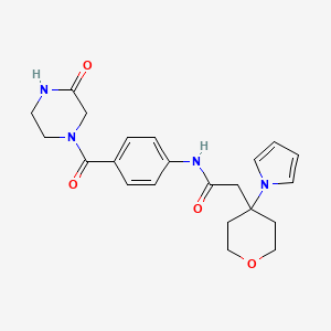 N-{4-[(3-oxopiperazin-1-yl)carbonyl]phenyl}-2-[4-(1H-pyrrol-1-yl)tetrahydro-2H-pyran-4-yl]acetamide