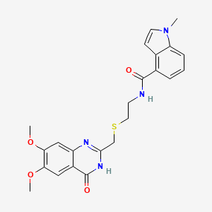 N-(2-{[(6,7-dimethoxy-4-oxo-3,4-dihydroquinazolin-2-yl)methyl]sulfanyl}ethyl)-1-methyl-1H-indole-4-carboxamide