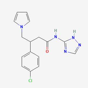 molecular formula C16H16ClN5O B10993480 3-(4-chlorophenyl)-4-(1H-pyrrol-1-yl)-N-(1H-1,2,4-triazol-3-yl)butanamide 