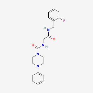 molecular formula C20H23FN4O2 B10993494 N-{2-[(2-fluorobenzyl)amino]-2-oxoethyl}-4-phenylpiperazine-1-carboxamide 