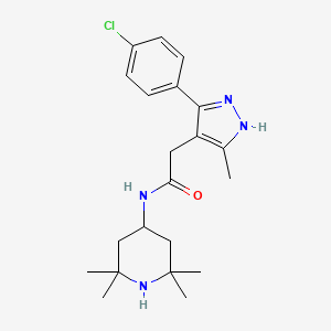 2-[3-(4-chlorophenyl)-5-methyl-1H-pyrazol-4-yl]-N-(2,2,6,6-tetramethylpiperidin-4-yl)acetamide