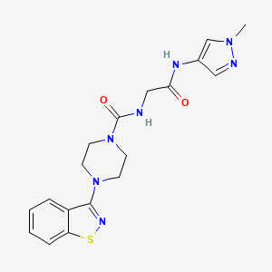 4-(1,2-benzothiazol-3-yl)-N-{2-[(1-methyl-1H-pyrazol-4-yl)amino]-2-oxoethyl}piperazine-1-carboxamide