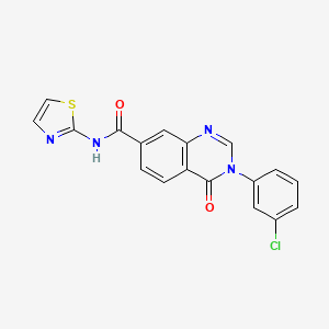 molecular formula C18H11ClN4O2S B10993571 3-(3-chlorophenyl)-4-oxo-N-(1,3-thiazol-2-yl)-3,4-dihydroquinazoline-7-carboxamide 