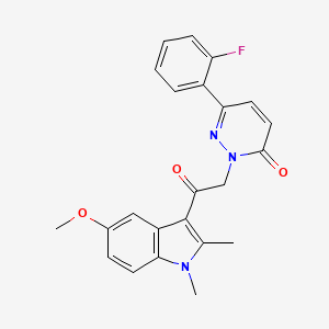 molecular formula C23H20FN3O3 B10993592 6-(2-fluorophenyl)-2-[2-(5-methoxy-1,2-dimethyl-1H-indol-3-yl)-2-oxoethyl]pyridazin-3(2H)-one 