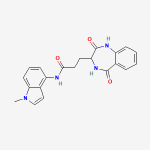 molecular formula C21H20N4O3 B10993597 3-(2,5-dioxo-2,3,4,5-tetrahydro-1H-1,4-benzodiazepin-3-yl)-N-(1-methyl-1H-indol-4-yl)propanamide 