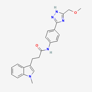 N-{4-[5-(methoxymethyl)-1H-1,2,4-triazol-3-yl]phenyl}-3-(1-methyl-1H-indol-3-yl)propanamide