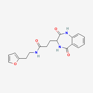 molecular formula C18H19N3O4 B10993623 3-(2,5-dioxo-2,3,4,5-tetrahydro-1H-1,4-benzodiazepin-3-yl)-N-[2-(furan-2-yl)ethyl]propanamide 